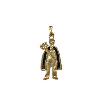 Imagem de Pingente Exu Capa Preta 3 cm Metal Banhado Dourado - META ATACADO