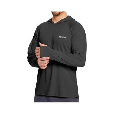 Imagem de Camiseta Com Capuz Masculina Leve E De Secagem Rápida Com Proteção Sol