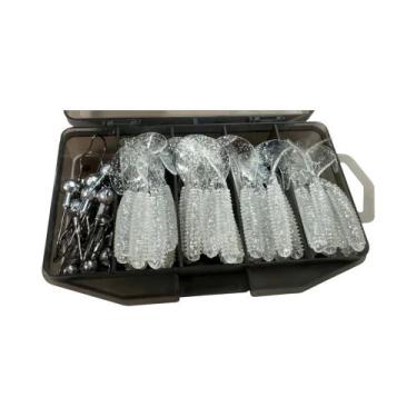 Imagem de 50PCS GOBAIT T Tail Grub Worm Soft Lure 5cm 6cm 7cm Com Isca Metálica 