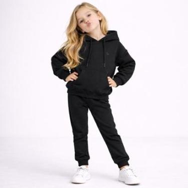 Imagem de Conjunto Moletom Infantil Menina Canguru Calça e Blusa Manga Longa-Feminino