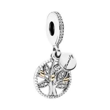 Imagem de Pingente Árvore Genealógica Prata 925 Charm Mãe Pai Amor Eterno Para P