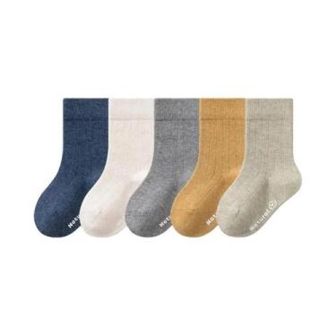 Imagem de Meias De Algodão Grossas E Quentes Para Crianças, 5 Pares, Meias De Ma