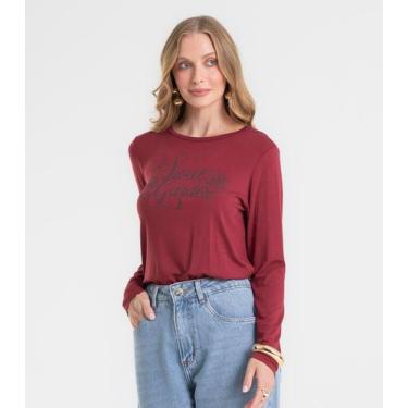 Imagem de Blusa Feminina Manga Longa Em Viscotorcion Rovitex Vermelho, P, Vermel