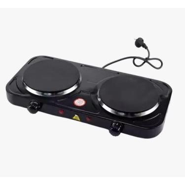 Imagem de Fogão Elétrico Cooktop 2 Bocas Portátil Chapa 2500w - NZA, Preto, 110V