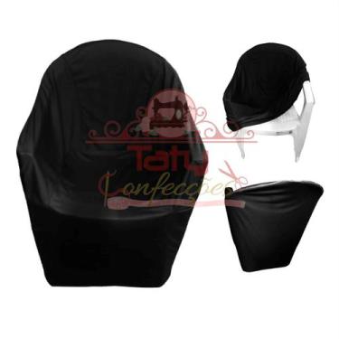 Imagem de Capa Cadeira De Plástico modelo com braço em malha premium - TATY CAPA