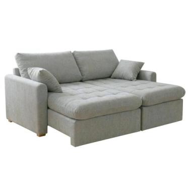 Imagem de Sofá Cama Retrátil 3 Lugares 2,10m com Almofadas Granada - Estofados T