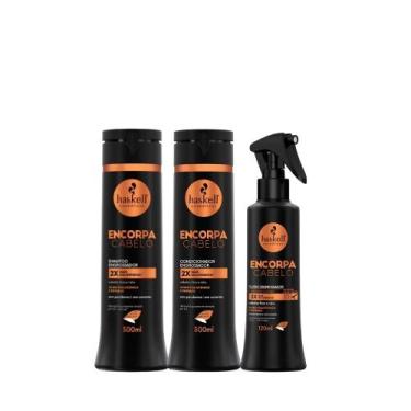 Imagem de Kit Haskell Encorpa Cabelo Shampoo 300ml + Condicionador 300ml + Fluid