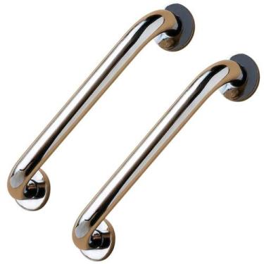 Imagem de Barra de Apoio 60cm Kit 2 Uni Inox Idoso Banheiro Box Suporte Gestante