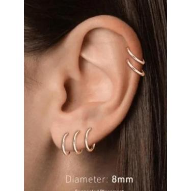 Imagem de Piercing Argola Clicker 8mm Banhada Ouro 18k Hélix Gold