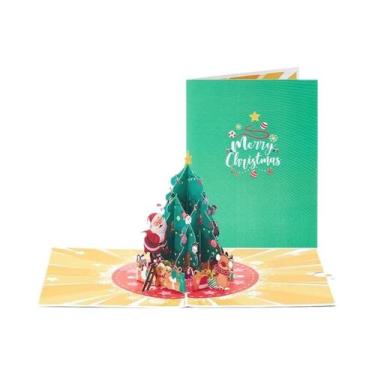 Imagem de Cartão De Natal 3D Com Árvore De Natal E Gato, Com Envelope, Cartão Po