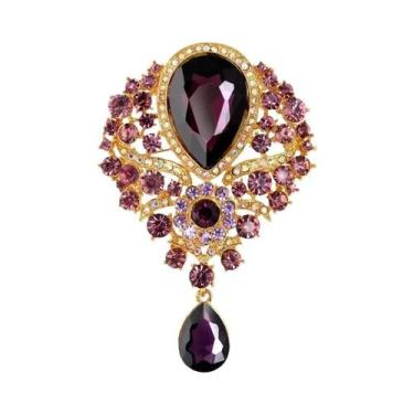 Imagem de Broche De Cristal Brilhante Para Homens E Mulheres, Joia De Moda Luxuo