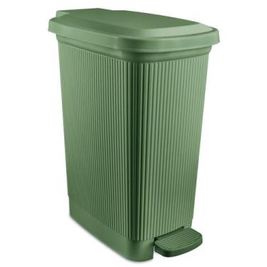 Imagem de Lixeira Slim 7,5 Litros Grande Com Pedal Banheiro - Ef Home, Verde Men