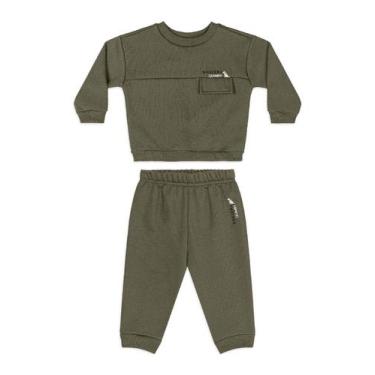 Imagem de Conjunto Bebê Moletom Felpado Quimby, Verde