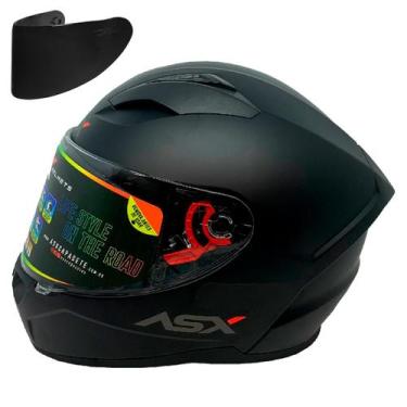 Imagem de Capacete asx city solid fosco preto/grafite com viseira fumê, 56