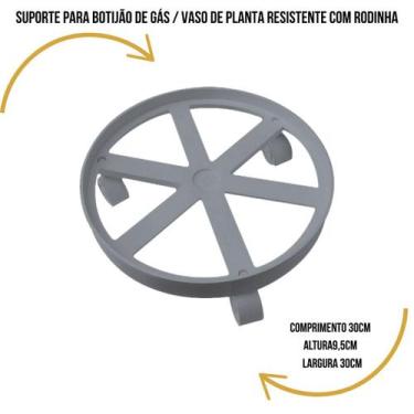 Imagem de Suporte Botijão de Gás - Planta com rodinha COR:CINZA ESCURO - Microma
