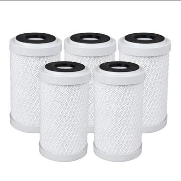 Imagem de Kit 5 Refil Para Filtro Carbon Block 5" Carvão Ativado Emate BR Fish -