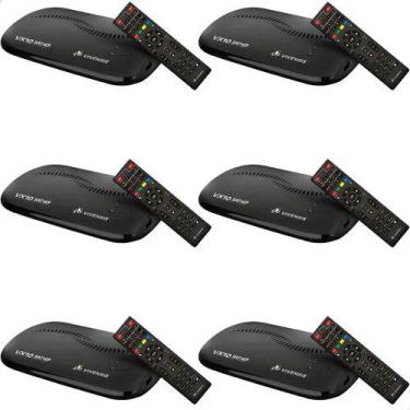 Imagem de Kit 6 Receptor Vivensis Vx10 Nova Parabólica Satdhb1 Preto, Preto, Biv
