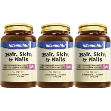 Imagem de Kit 3X Hair, Skin E Nails com Colágeno e Biotina - 60 Cápsulas - Vitam