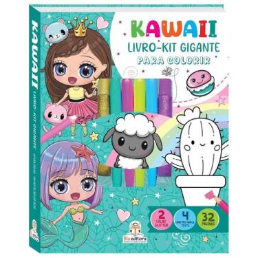 Imagem de Livro - kit gigante para colorir: kawaii - blu editora - BLU EDITORA L
