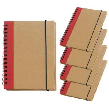 Imagem de Kit 5x Caderneta de Anotações Ecológica 10x14cm 60 Folhas Sem Pauta Ve