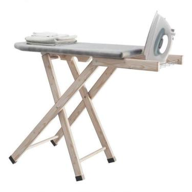 Imagem de Tabua Mesa De Passar Roupa 100% Madeira Tampo Termico Tomada - TECHNOX