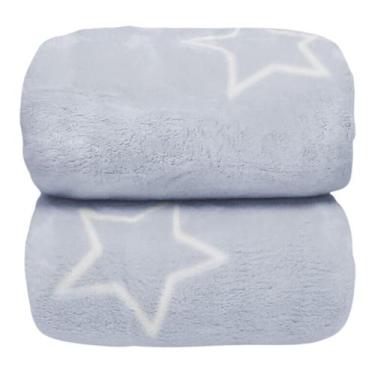 Imagem de Manta para Bebê Microfibra Plush Star Azul - Donna Laço, Azul