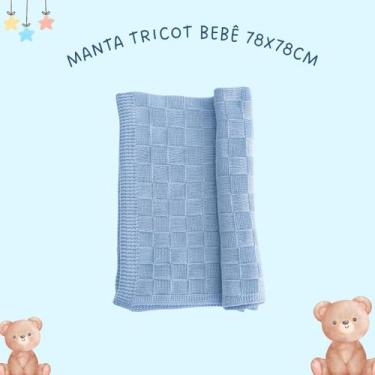 Imagem de Manta Tricot Bebê 78x78cm Leve e Confortável Para Enxoval Maternidade 