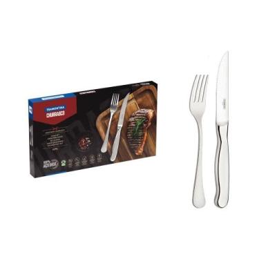 Imagem de Jogo Para Churrasco Tramontina Zurique Em Aço Inox Facas Jumbo 12 Peça