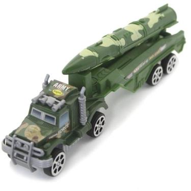 Imagem de Carreta a Fricção Militar Camuflado Verde Míssil - Gici Imports