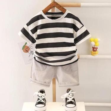 Imagem de Conjunto de Roupas de Algodão Infantil (0-5 anos) - Moda Verão, 3 tone