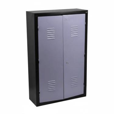 Imagem de Armário para ferramentas de aço com 3 gavetas e porta na cor preta ref