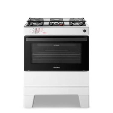 Imagem de Fogão 5 Bocas Esmaltec Ideal Master Limpa Fácil Branco Inox, Branco, B