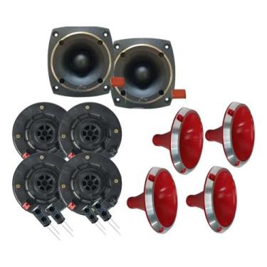 Imagem de Kit corneteira 4x2 compet completo corneta aluminio cor:vermelho, VERM