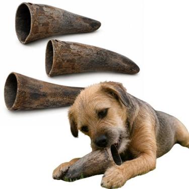 Imagem de Mordedor Chifre Copinho Natural 100% Bovino Caes Petisco Pet - - Good