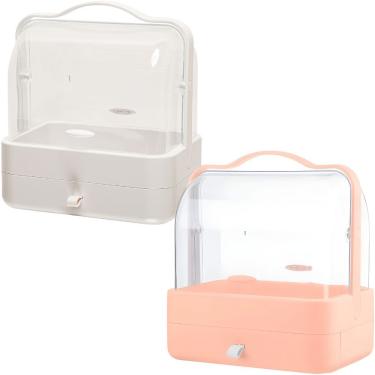 Imagem de Organizador de Cosméticos 8953 para Maquiagens com 1 Gaveta Compacto e Funcional Rosa Ke Home