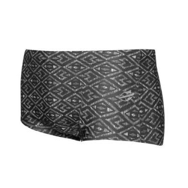 Imagem de Sunga Estampada Helanca 17cm Hidromax Mormaii, G, Preto, Branco