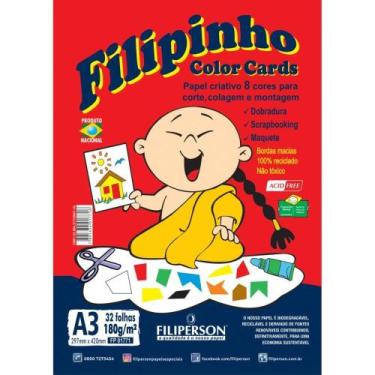 Imagem de Bloco para Educacao Artistica Filipinho A3 8COR. 180G. 32FL. Pacote - 