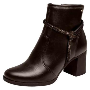 Imagem de Bota Feminina Cano Baixo Salto Bloco Brilho Elegancia Dakota, Ristrett