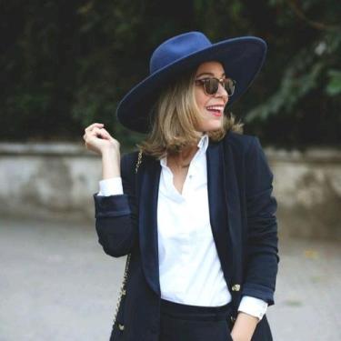 Imagem de Chapéu Fedora Azul Marinho Feltro Unissex - Rei Look