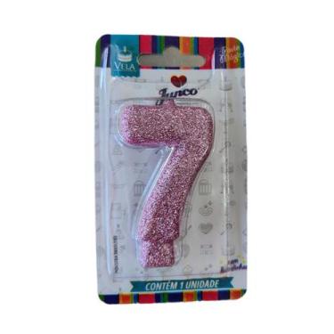 Imagem de VELA ANIVERSARIO ROSA Nº 7 - Junco