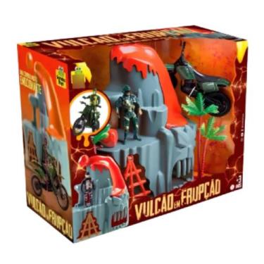 Imagem de Brinquedo Vulcão Erupção Samba Toys Com Boneco E Moto