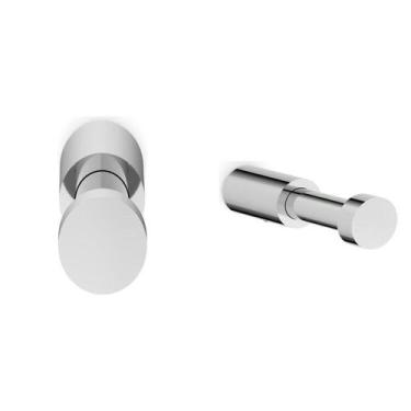 Imagem de Kit com 2 Cabide Flow Cromado Design Redondo Moderno Cinza Celite