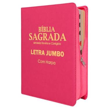 Imagem de Bíblia Sagrada - Jumbo Zíper Agenda Pink  ARC - João Ferreira de Almei