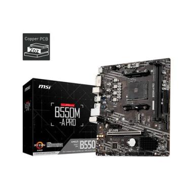 Imagem de Placa Mae MSI B550M A-PRO DDR4 Socket AM4 M-ATX VGA Dport
