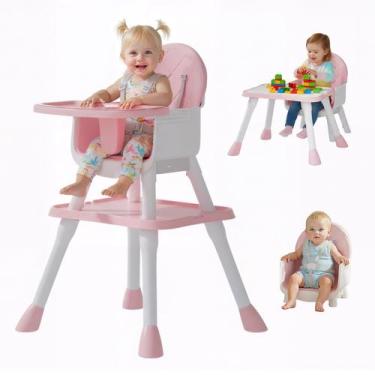 Imagem de Cadeirão Infantil TOPOKAY 6 em 1 Conversível Rosa