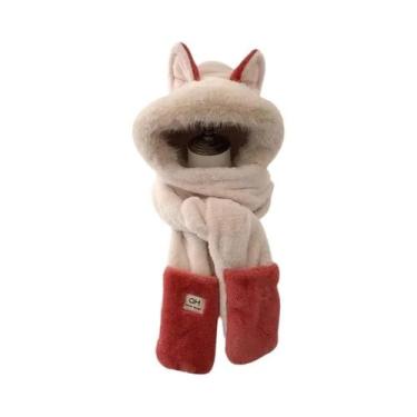 Imagem de Cachecol Protetor De Orelhas De Raposa Quente E Peludo, Gorro De Pelúc