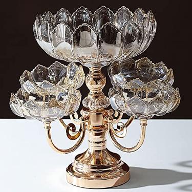 Imagem de Cesta de prato de frutas, prato de frutas de vidro de cristal, suporte criativo para sala de estar, escritório, festa, frutas, traz um toque de chique e brilho para sua cozinha, transparente - B