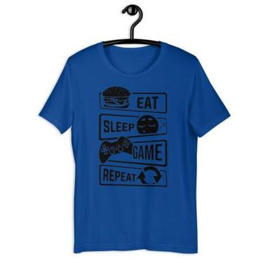 Imagem de Camiseta Camisa Infantil Unissex - Eat Sleep Game And Repeat-Unissex