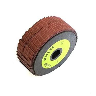 Imagem de 10 * 2 polegadas.Roda abrasiva de moagem de moagem de madeira de pano de pano de pano de lançamento roda de polimento curvado banco de polisher de banco irregular YYDFPIIA (Grit : P320)