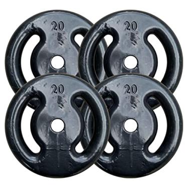 Imagem de Kit Com 04 Anilhas Emborrachadas De 20kg